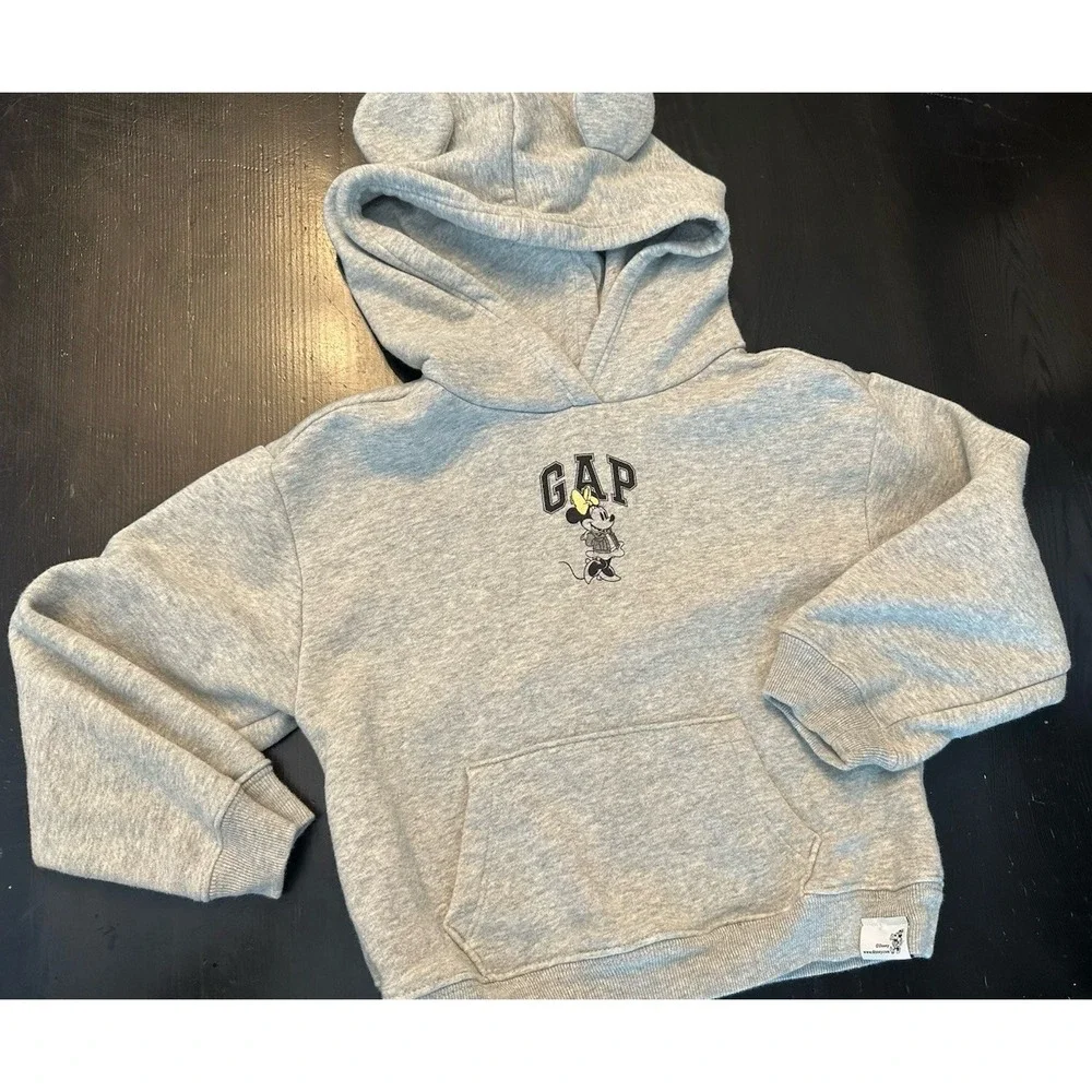 Disney Baby Gap Minnie Mouse Hoodie Sweater Toddler Gray Ears Hoodie Size 5